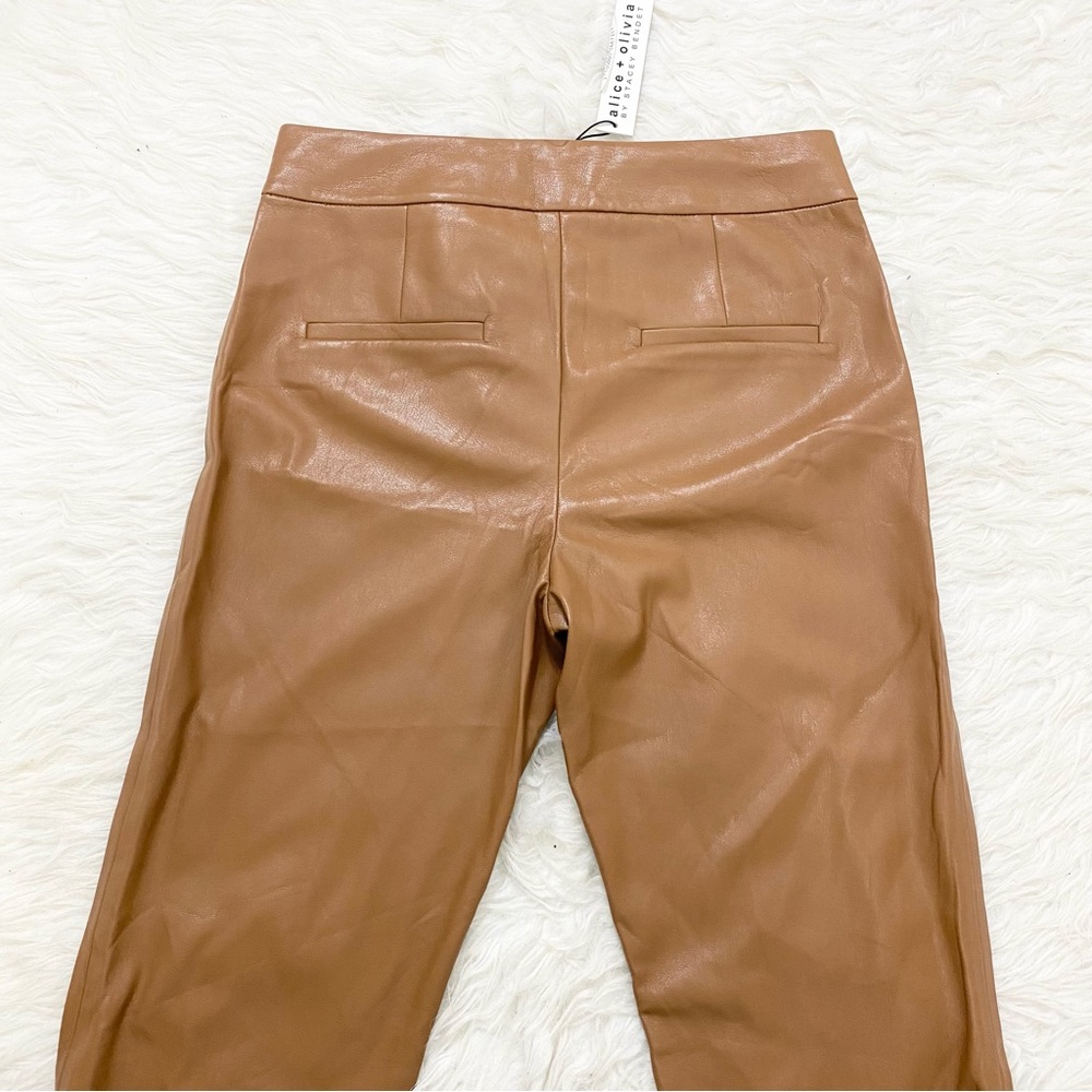 ALICE + OLIVIA Tan Faux Leather Pants - Picture 2 of 5